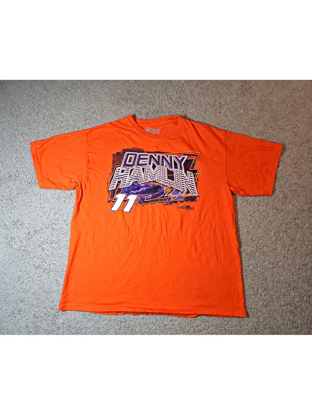 VTG Denny Hamlin #11 NASCAR T Shirt Orange Joe Gibbs Racing Chase Authentics